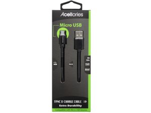 Bulk AB375 Acellories 6 Foot Micro Usb Cable In Black