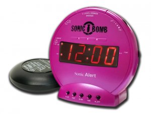 Sanyo SA-SBB500SSP Sonic Bomb Alarm Clock Pink