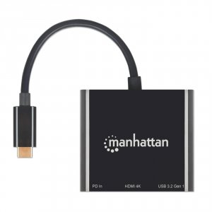 Manhattan 130622 Usb 3.2 Type-c Male To Hdmi (4k@30hz), Usb-a (5 Gbps)