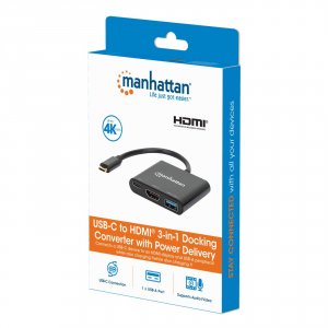 Manhattan 130622 Usb 3.2 Type-c Male To Hdmi (4k@30hz), Usb-a (5 Gbps)