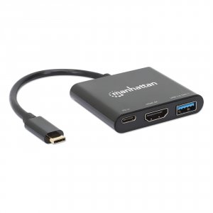 Manhattan 130622 Usb 3.2 Type-c Male To Hdmi (4k@30hz), Usb-a (5 Gbps)