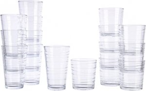 Gibson 78979-16RR Home 16 Piece Swirl Clear Assorted Glassware Set