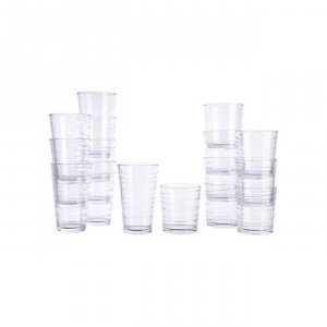 Gibson 78979-16RR Home 16 Piece Swirl Clear Assorted Glassware Set