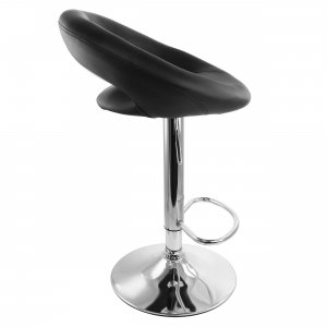 Elama ELM-703-BLK 2 Piece Retro Adjustable Faux Leather Bar Stool In B