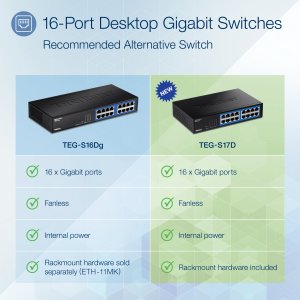 Trendnet TEG-S17D 16-port Gigabit Desktop Switch W Metal Case