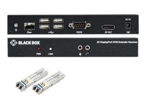 Black KVXLCDPF-100-SFPBUN1 Kvm Ext Fbr4k Sh Dp Usb 2.0 Hub