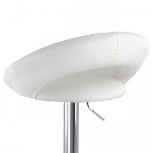 Elama ELM-703-WHT 2 Piece Retro Adjustable Faux Leather Bar Stool In W