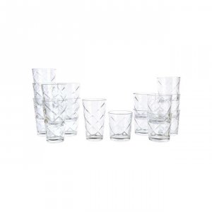 Gibson 78978-16RR 16pc Etched Glass Tumbler Set