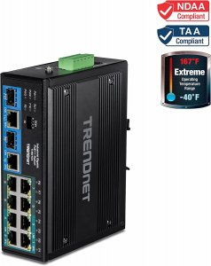 Trendnet TI-BG104 10 Port Industrial Poe Din Rail