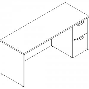 Lorell LLR PC2466RGE Prominence 2.0 Gray Elm Laminate Desk Unit - 66 X