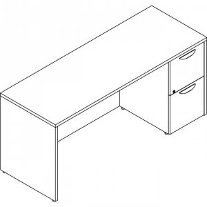 Lorell LLR PC2466RGE Prominence 2.0 Gray Elm Laminate Desk Unit - 66 X