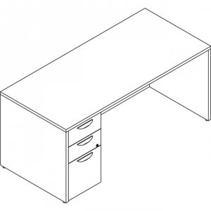 Lorell LLR PD3066LSPGE Prominence 2.0 Gray Elm Laminate Desk Unit - 66