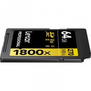 Lexar LSD1800064G-BNNNU Professional Sdxc Memory Card, 1800x 64gb, Cla