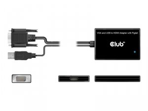 Club CAC-1720 2ft Vga+usb-a To Hdmi Adapter