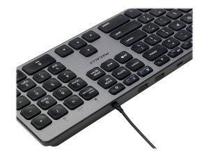 Macally UCZKEYHUBACSG Usb-c Keyboard With Hub Mac Pc