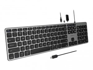 Macally UCZKEYHUBACSG Usb-c Keyboard With Hub Mac Pc