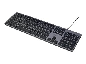 Macally UCZKEYHUBACSG Usb-c Keyboard With Hub Mac Pc