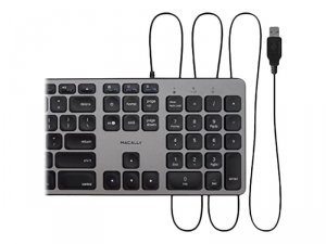 Macally UCZKEYHUBACSG Usb-c Keyboard With Hub Mac Pc