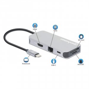 Intellinet 130615 Usb-c 8-in-1 Docking Station With Power Delivery