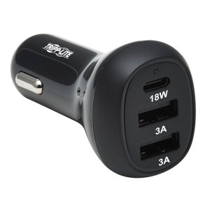 Tripp U280-C03-36W-1B Usb Car Charger 3-port 36w Usb C 2 Usb-a