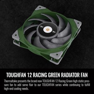 Thermaltake CL-F117-PL12RG-A Toughfan 12 2000 Pwm Case Fan, Green