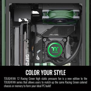 Thermaltake CL-F117-PL12RG-A Toughfan 12 2000 Pwm Case Fan, Green