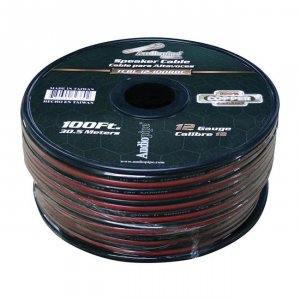 Audiopipe TCBL12100RBC 12 Gauge Copper Speaker Wire - 100ft Roll - Red