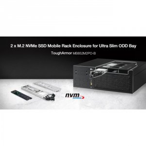 Icy MB852M2PO-B Ac Mb852m2po-b 2xm.2 Nvme Ssd Mobile Rack Enclosure F 