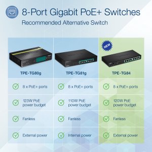 Trendnet TPE-TG84 8port Gigabit Poe+switch