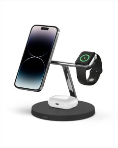 Belkin WIZ009TTBK 3-in-1 Wireless Charger With Magsafe