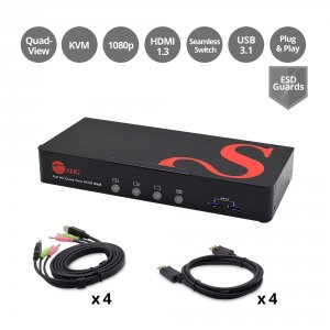 Siig CE-KV0A11-S1 Quad-view Hdmi Kvm Processor