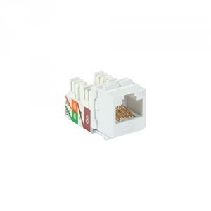 Black C6AJA70-WH-R2-25PAK Cat6a Keystone Jack 25 Pack - White