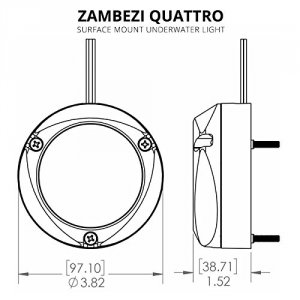 Lumitec 101459 Zambezi Quattro Surface Mount Underwater Light - Whiteb