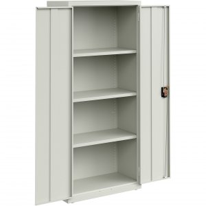 Lorell LLR 69830LGY Slimline Storage Cabinet - 30 X 42 X 66 - 4 X Shel