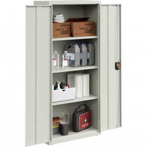 Lorell LLR 69830LGY Slimline Storage Cabinet - 30 X 42 X 66 - 4 X Shel