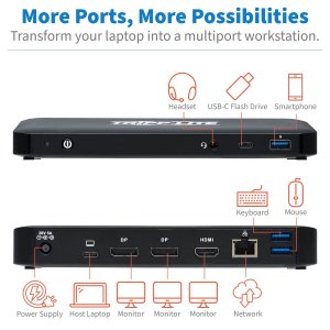 Tripp U442-DOCK8-B Usb-c Dock, Triple Display - 4k 60 Hz Hdmidisplaypo