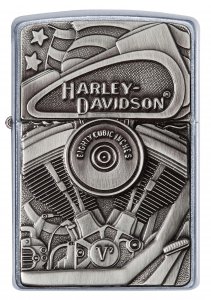 Zippo 29266 Harley-davidson Street Chrome Motor Flag Lighter