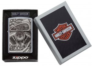 Zippo 29266 Harley-davidson Street Chrome Motor Flag Lighter