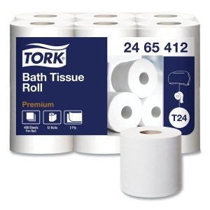 Essity 2465412 Tissue,prem Bath,12pk,wh