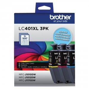 Original Brother LC401XL3PKS High Yield Inkjet Ink Cartridge - Cmy - 3