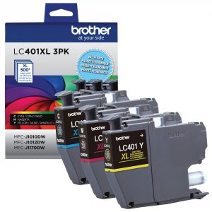 Original Brother LC401XL3PKS High Yield Inkjet Ink Cartridge - Cmy - 3