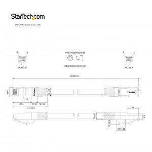 Startech N6LPATCH6INGR 6in Cat6 Gray Snagless