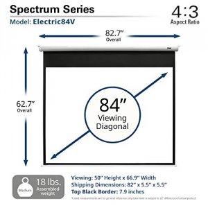 Elitescreens ELECTRIC84V 84 Electric Screen White Top