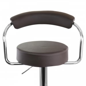 Elama ELM-709-BRN 2 Piece Faux Leather Retro Adjustable Bar Stool In B