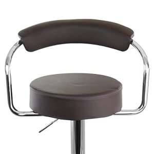 Elama ELM-709-BRN 2 Piece Faux Leather Retro Adjustable Bar Stool In B