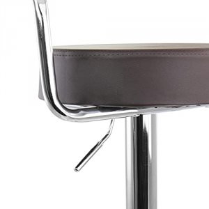 Elama ELM-709-BRN 2 Piece Faux Leather Retro Adjustable Bar Stool In B