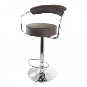 Elama ELM-709-BRN 2 Piece Faux Leather Retro Adjustable Bar Stool In B