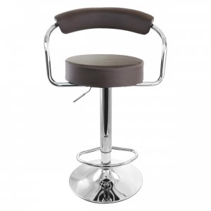 Elama ELM-709-BRN 2 Piece Faux Leather Retro Adjustable Bar Stool In B