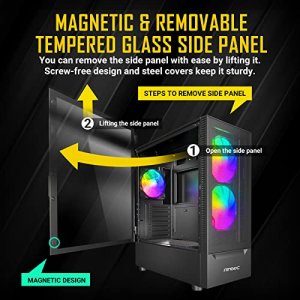 Antec NX410 Cs  Mid Tower Tempered Glass 2x140mm Argb Fan Black Retail