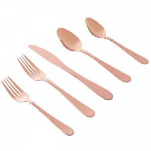 Gibson 137380.20 Home Stravidia 20 Piece Flatware Set In Rose Gold Sta